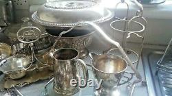 Job Lot Vintage Silver Plated Items -tea Pots Etc Incl Pewter Tankards