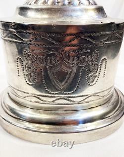Jordan Sheffield Collection Silver Plate Etched Floral Biscuit Box Tea Caddy