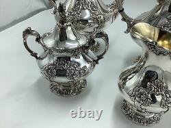 King Francis Four Piece Coffee Tea Set, Silverplate