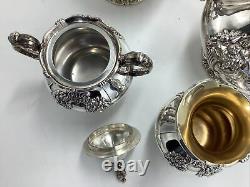 King Francis Four Piece Coffee Tea Set, Silverplate