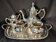 Lancaster Rose 4 Piece Silver Tea Set And Tray Both Made By Poole