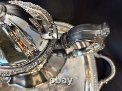 LANCASTER ROSE 4 PIECE SILVER TEA SET and TRAY Both Made By Poole