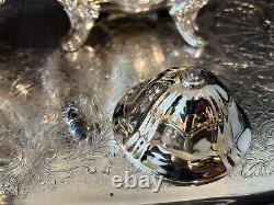 LANCASTER ROSE 4 PIECE SILVER TEA SET and TRAY Both Made By Poole
