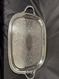 LANCASTER ROSE 4 PIECE SILVER TEA SET and TRAY Both Made By Poole