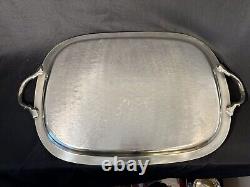 LANCASTER ROSE 4 PIECE SILVER TEA SET and TRAY Both Made By Poole