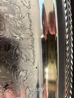 LANCASTER ROSE 4 PIECE SILVER TEA SET and TRAY Both Made By Poole