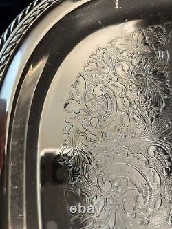 LANCASTER ROSE 4 PIECE SILVER TEA SET and TRAY Both Made By Poole