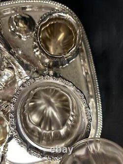 LANCASTER ROSE 4 PIECE SILVER TEA SET and TRAY Both Made By Poole