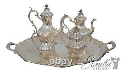 LF65822EC REED & BARTON Winthrop Silver Plate Tea Set w. Tray