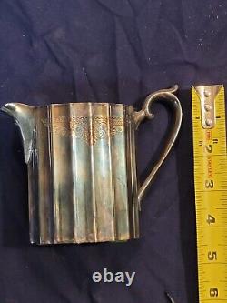 LUNT Silver Plate 5 Piece Set Coffee Pot, Tea Pot, Creamer, 2 Sugars 100-E