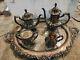 Lancaster Rose Coffee & Tea Set By Poole 400 Epca Silver Plate 4 Pc No Tray