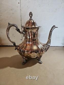 Lancaster Rose Coffee & Tea set by Poole 400 E. P. C. A. Silver Plate 4 Pc