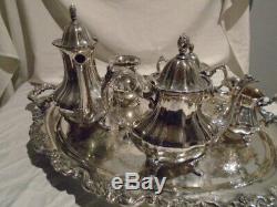 Lancaster Rose EPNS 400 Coffee Tea Service Xtra Large Tray Footed By Poole