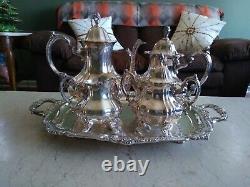 Lancaster Rose Poole Silver Co Holloware Silverplate Coffee Tea Serving Set