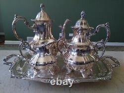 Lancaster Rose Poole Silver Co Holloware Silverplate Coffee Tea Serving Set