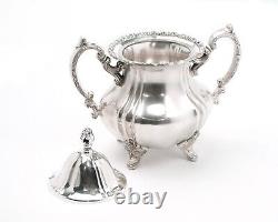 Lancaster Rose by Poole, Silver Plate Coffee Tea Set of 4, Antique SLV106