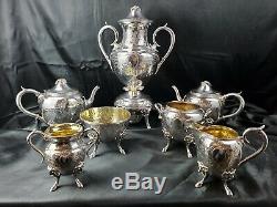 Large 7 Piece Set Of Meriden B. Company 1866 Silverplate Tea And Coffee Service