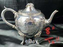 Large 7 Piece Set Of Meriden B. Company 1866 Silverplate Tea And Coffee Service