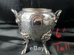 Large 7 Piece Set Of Meriden B. Company 1866 Silverplate Tea And Coffee Service