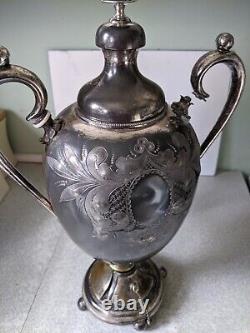 Large Antique -1888- Silver Plated Samovar / Water Urn 17 Inch- Needs Restored
