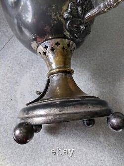 Large Antique -1888- Silver Plated Samovar / Water Urn 17 Inch- Needs Restored
