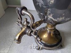 Large Antique -1888- Silver Plated Samovar / Water Urn 17 Inch- Needs Restored