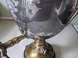 Large Antique -1888- Silver Plated Samovar / Water Urn 17 Inch- Needs Restored