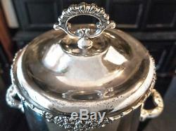 Large Antique Silver Plate Coffee Urn Samovar 75 Cup Hot Water Dispenser Tea Urn