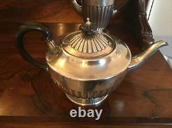 Large Antique Silver Plate Four Piece Tea-set, Made By Psl, Sheffield