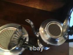 Large Antique Silver Plate Four Piece Tea-set, Made By Psl, Sheffield