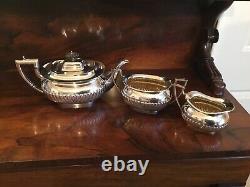 Large Antique Silver Plate Three Piece Tea-set, Daniel & Arter. Epbm