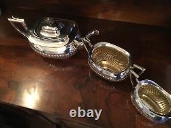 Large Antique Silver Plate Three Piece Tea-set, Daniel & Arter. Epbm