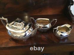 Large Antique Silver Plate Three Piece Tea-set, Daniel & Arter. Epbm