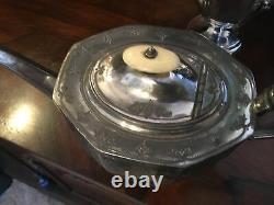 Large Antique Silver Plate Three Piece Tea-set, Thomas Otley Sheffield. Epbm