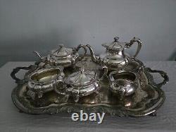 Large Gorham Antique Silverplate Tea Set, 5 Piece set