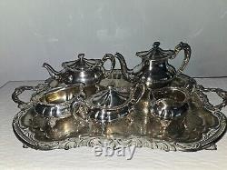 Large Gorham Antique Silverplate Tea Set, 5 Piece set