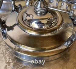 Large Vintage Birmingham Silver Co. Footed Coffee/Tea Service Silver On Copper