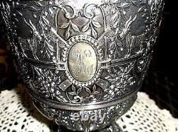 Large Vintage, Ornate, Embossed Silver Plate Coffee-Tea Pot Beautiful Server