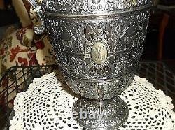 Large Vintage, Ornate, Embossed Silver Plate Coffee-Tea Pot Beautiful Server
