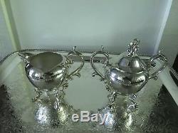 Late 29th Century Art Deco Silver Plate Tea and Coffee Service 4 Piece Set