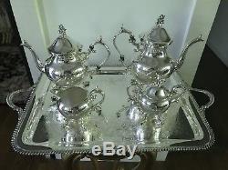 Late 29th Century Art Deco Silver Plate Tea and Coffee Service 4 Piece Set