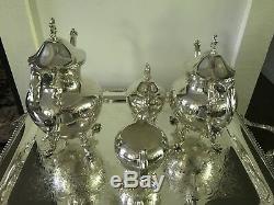 Late 29th Century Art Deco Silver Plate Tea and Coffee Service 4 Piece Set