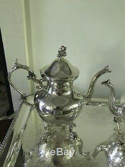 Late 29th Century Art Deco Silver Plate Tea and Coffee Service 4 Piece Set