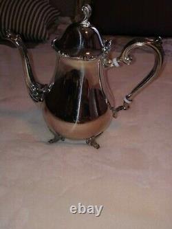 Leonard Silverplate Coffee Tea Set 5 Piece Coffee, Tea Sugar Cream Tray