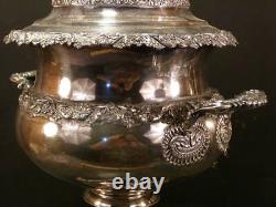 Lg 1800 19c Sheffield Repousse Silver Hot Water Tea Urn Samovar Georgian Regency