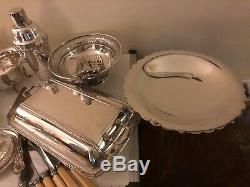 Lot Of Silver Plated Items. Caviar Dommed Dish, Entree Dish, Tazza's Tea Service