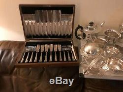 Lot Of Silver Plated Items. Caviar Dommed Dish, Entree Dish, Tazza's Tea Service