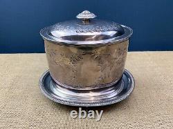 Lovely Antique Embossed Silver Plate Tea Caddy With Claw & Ball Feet