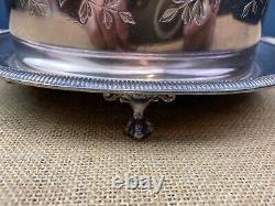 Lovely Antique Embossed Silver Plate Tea Caddy With Claw & Ball Feet