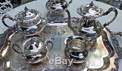 Lovely Antique Victorian Community Ascot Silverplate Tea / Coffee Serving Set